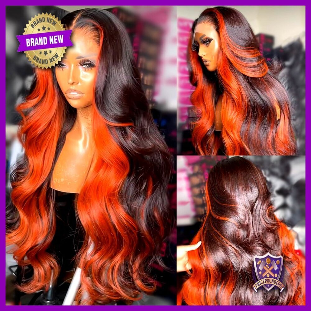 Human Hair Lace Front Wig Glueless Body Wave Trendy Ombre Natural Fit